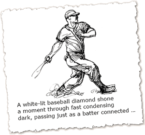 A white-lit baseball...